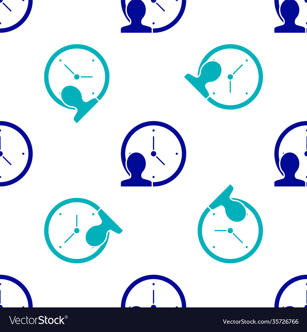 Blue time management icon isolated seamless