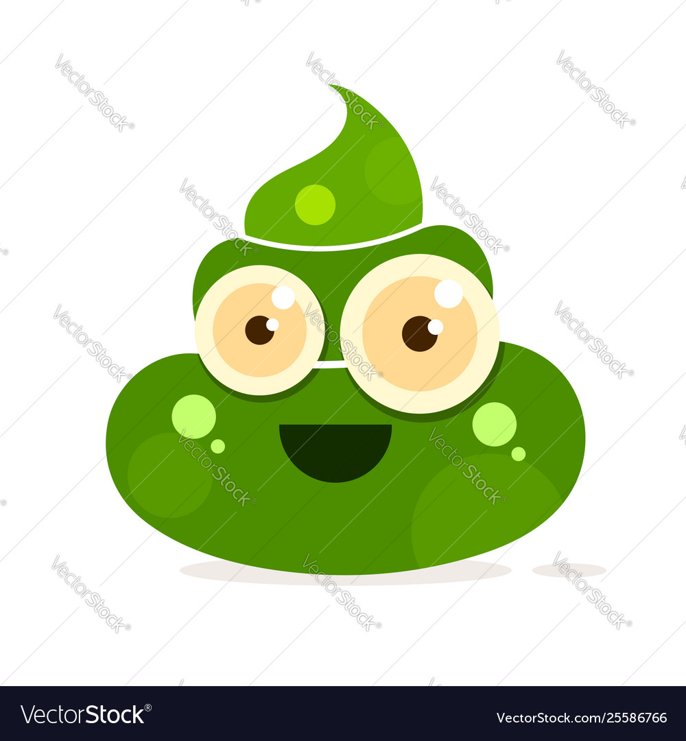 Cartoon shit icon on white background