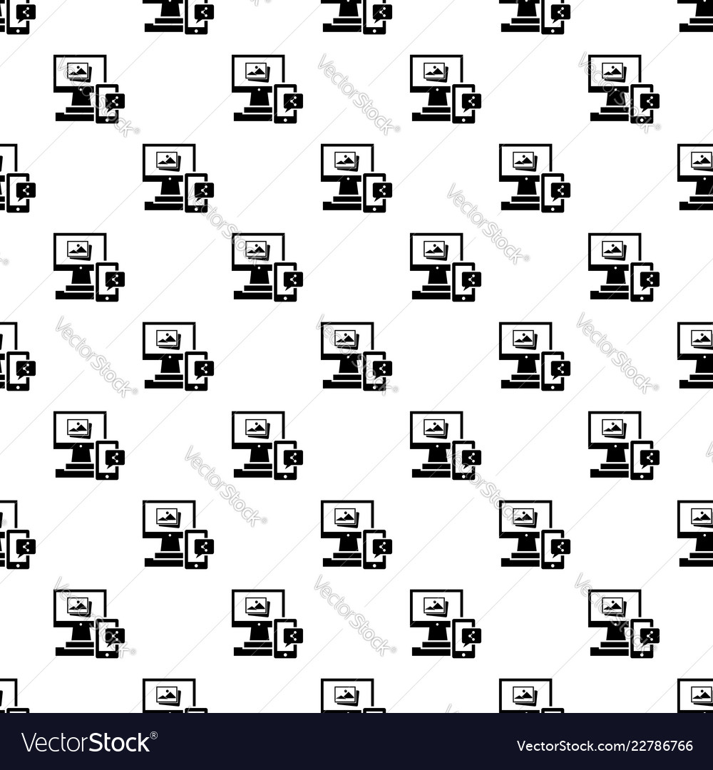 Digital computer device pattern seamless Vector Image