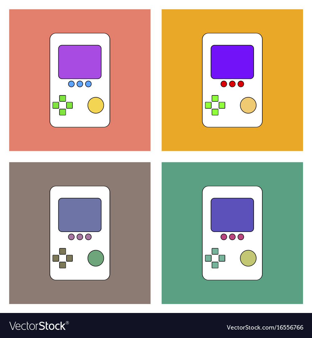 Flat icon design collection tetris portable game