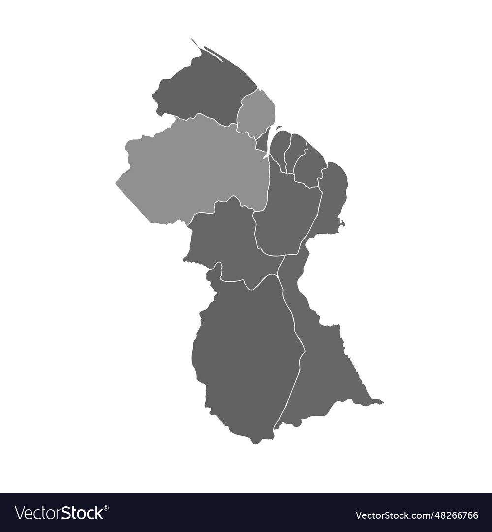 Gray divided map of guyana