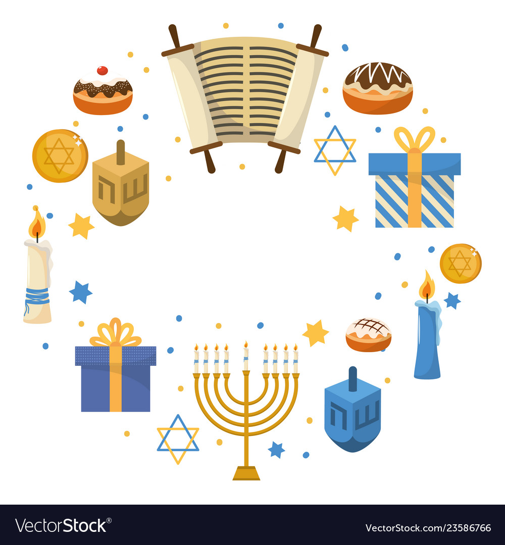 Hanukkah party cartoon