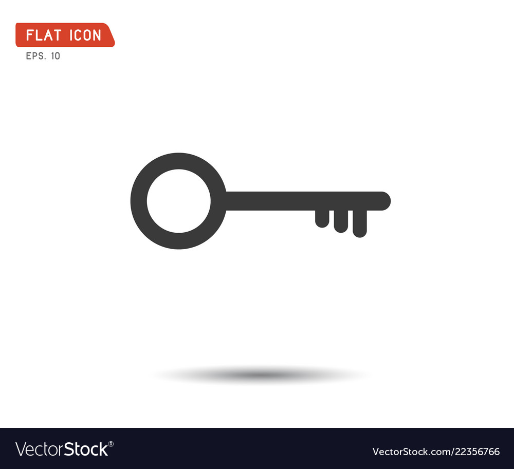 Key icon flat logo classic style Royalty Free Vector Image