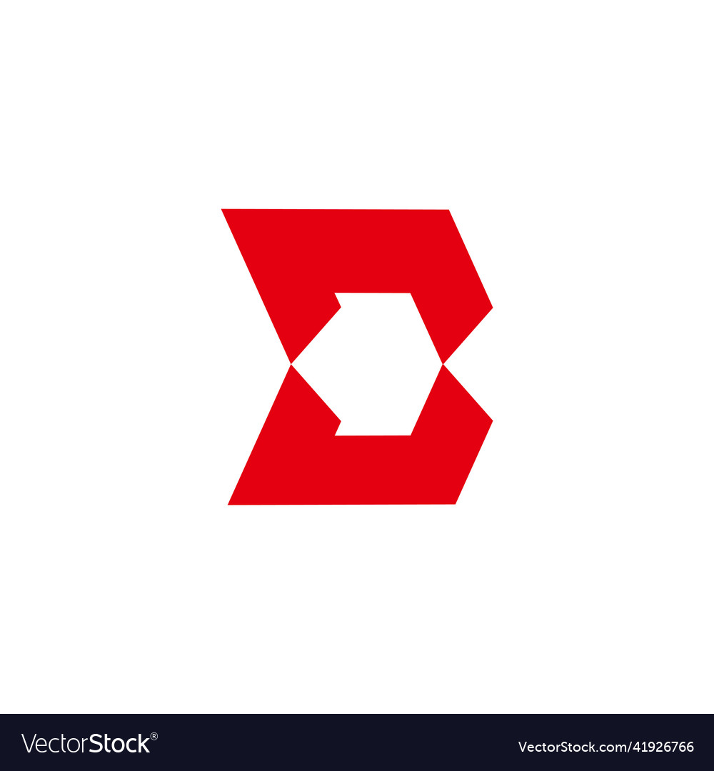 Letter b red arrow geometric simple logo