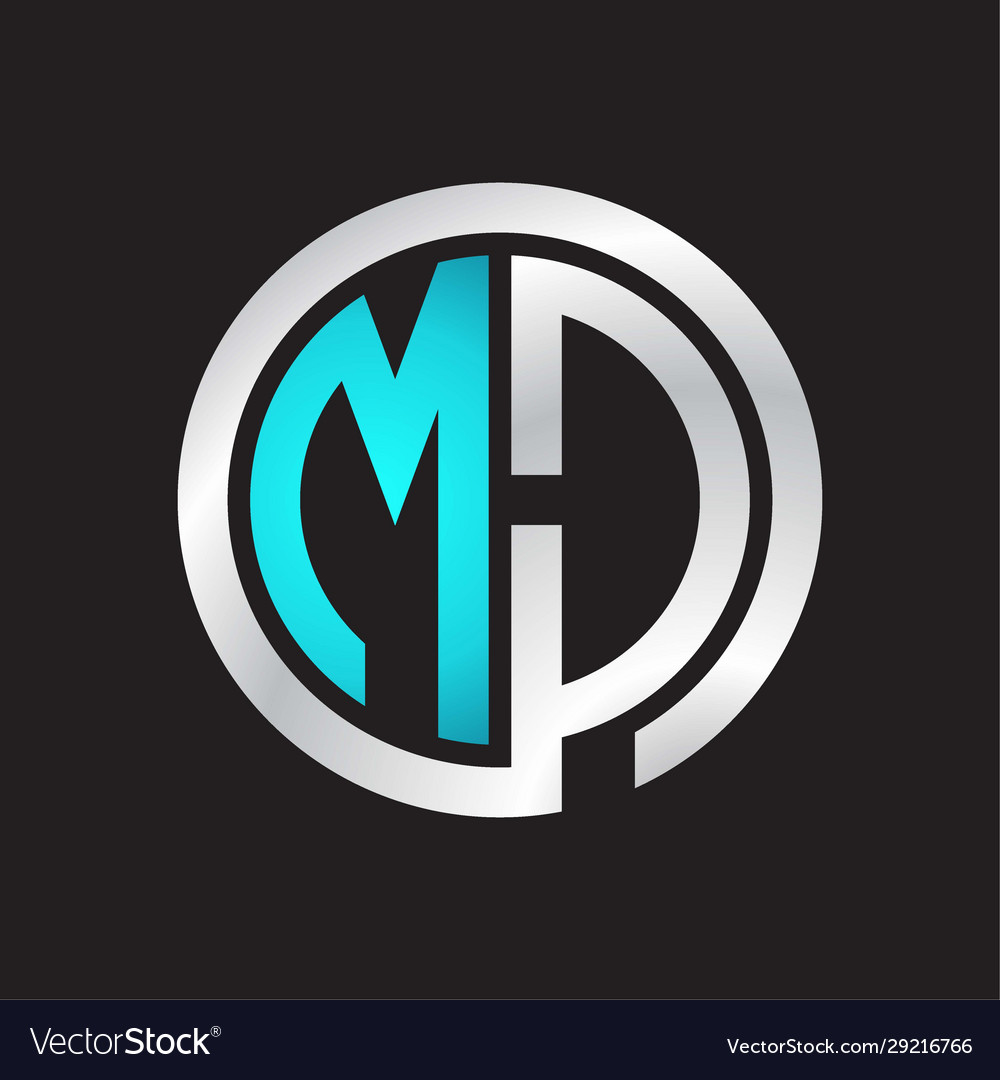Md initial logo linked circle monogram Vector Image Md initial logo linked circle monogram