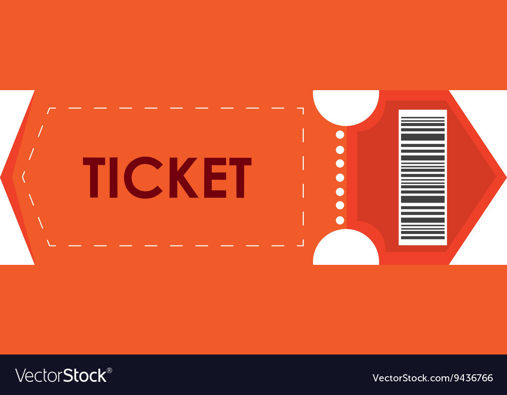 Orange movie ticket Royalty Free Vector Image - VectorStock