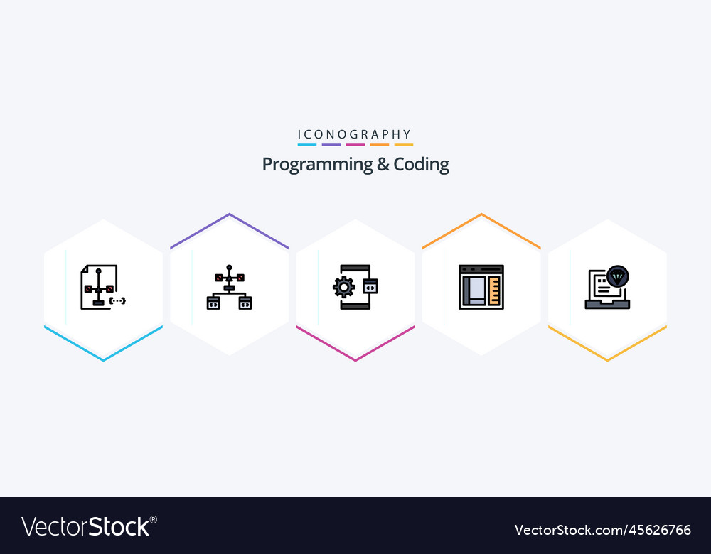 Programming and coding 25 filledline icon pack