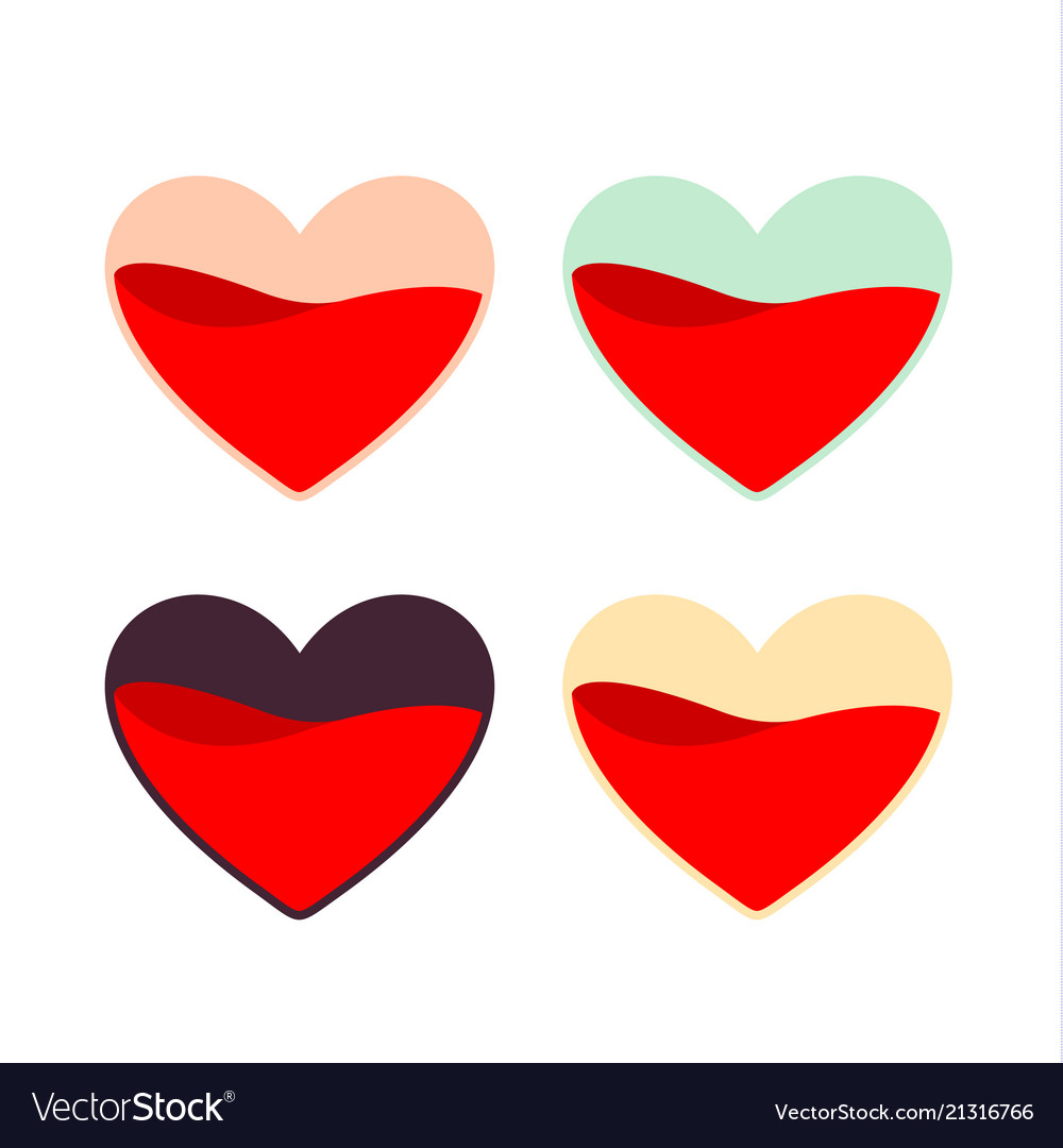 Red pinkturquoiseyellow and black hearts