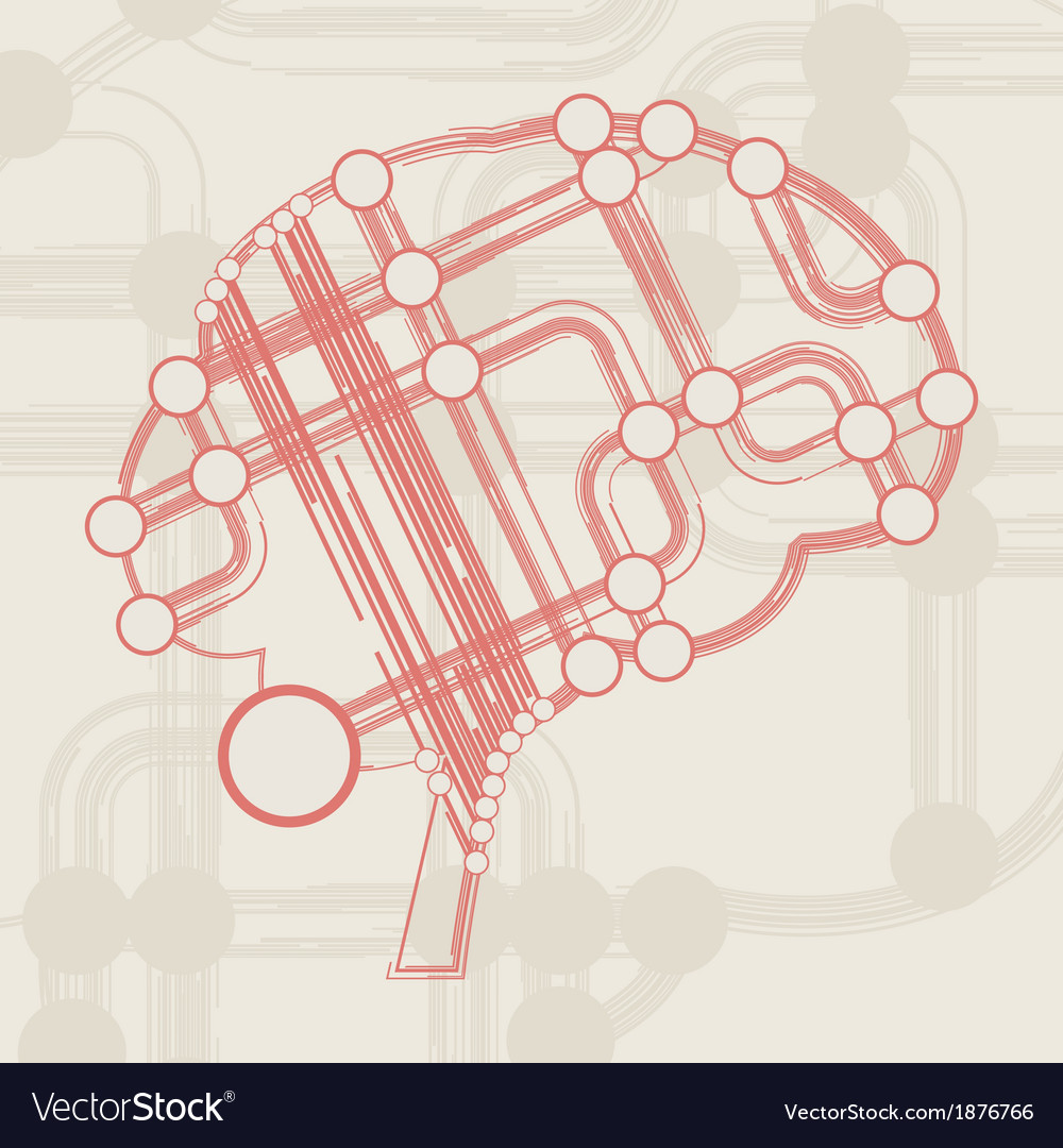 Retro circuit board form of brain
