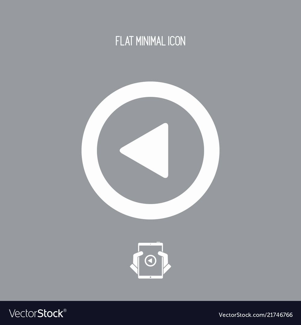 Rewind player button icon vector image Rewind player button icon