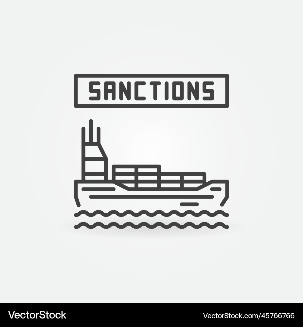 Shipping sanctions sea transportation penalties Vector Image