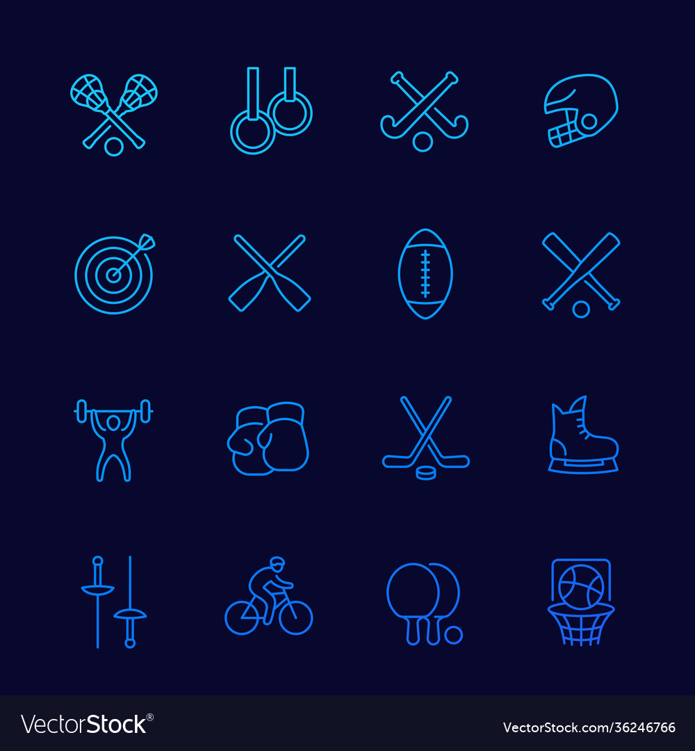 Sport Dünne Linie Icons Set