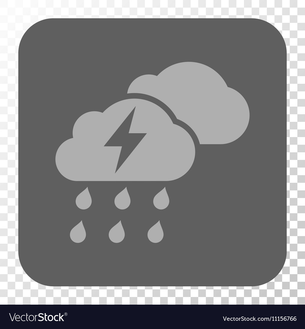 Thunderstorm clouds rounded square button