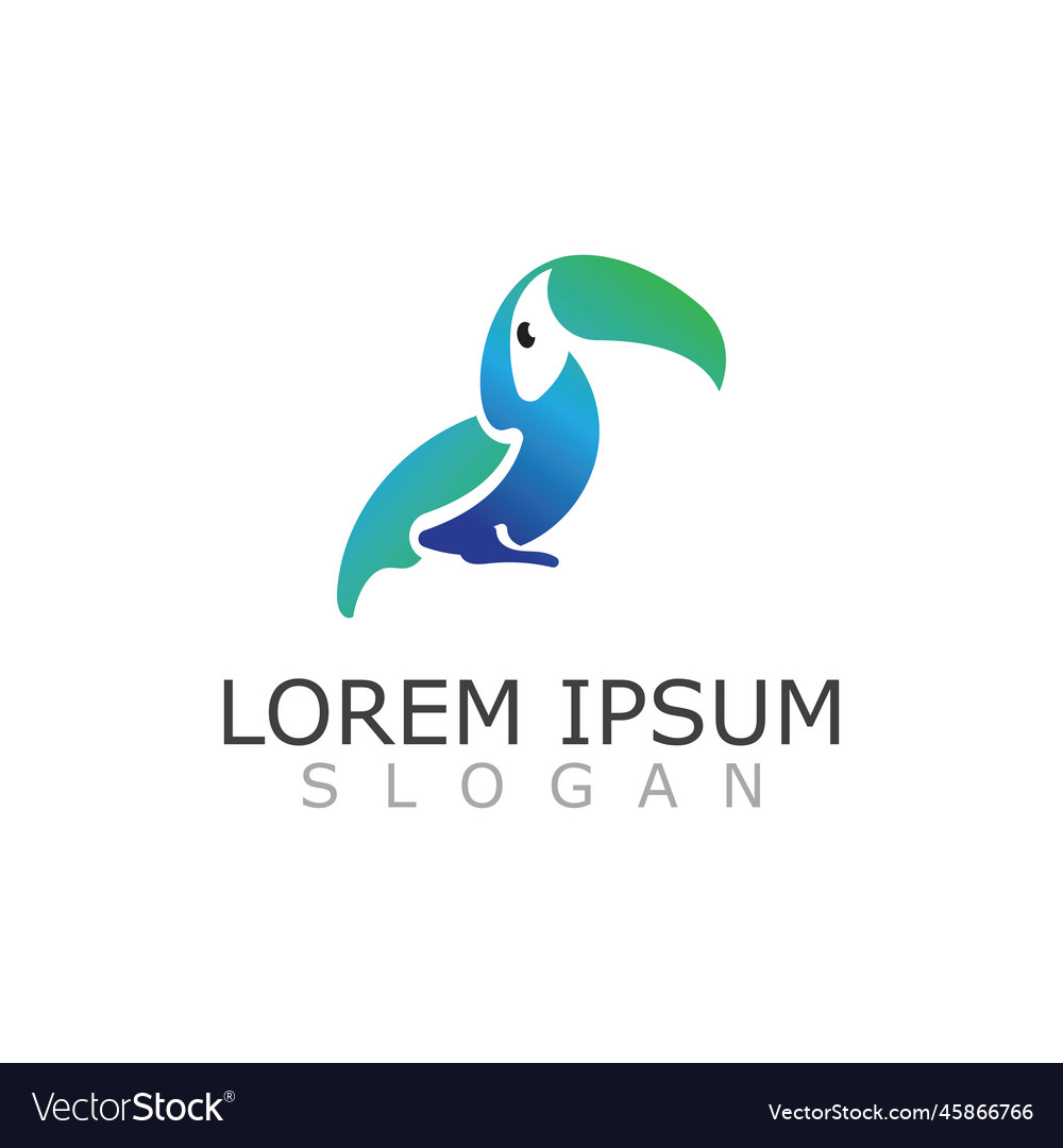 Toucan simple logo design image bird