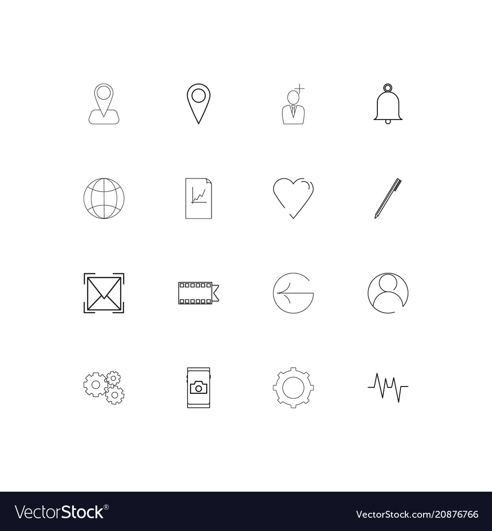Web linear thin icons set outlined simple