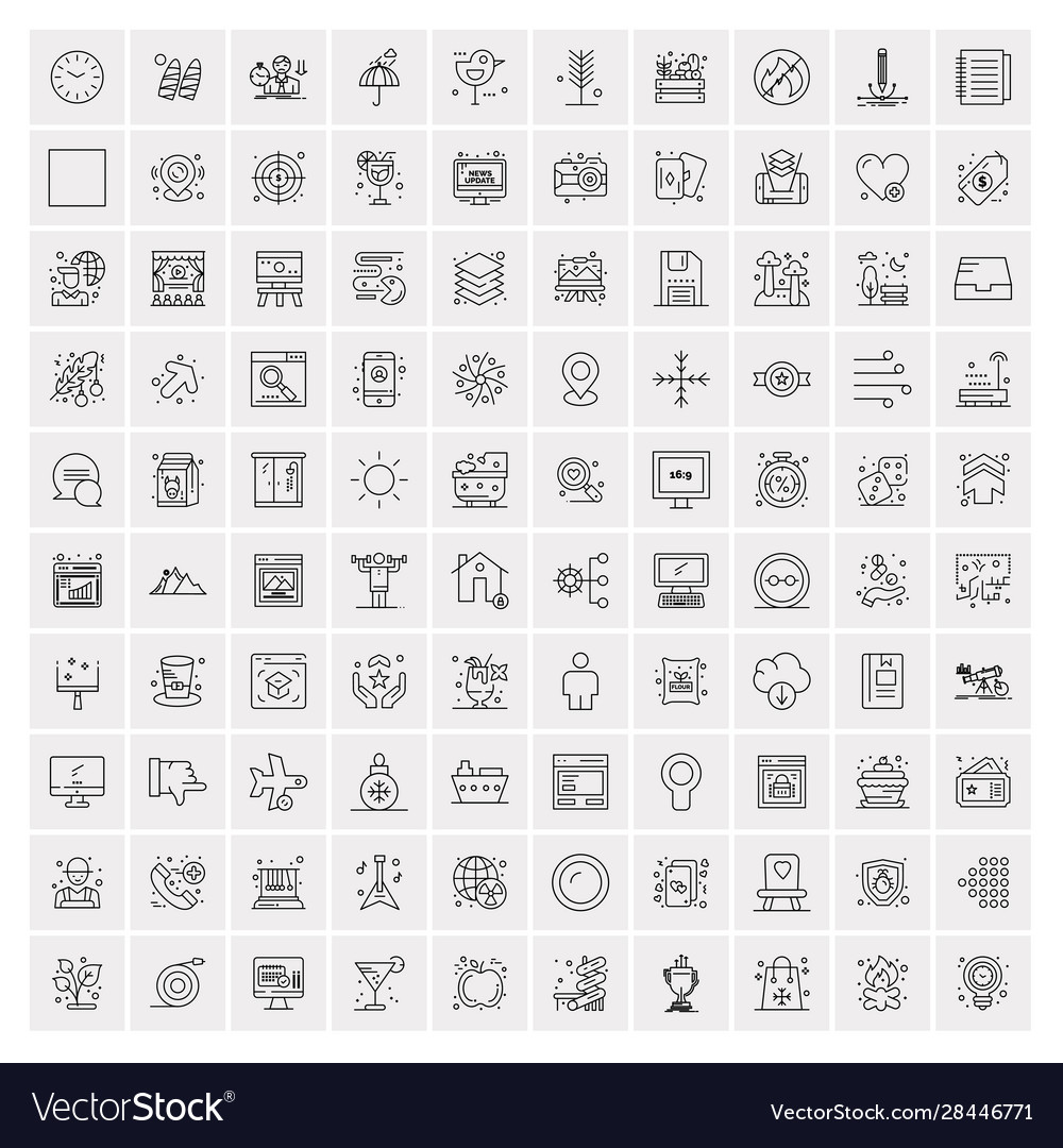 100 business icons for web and print material