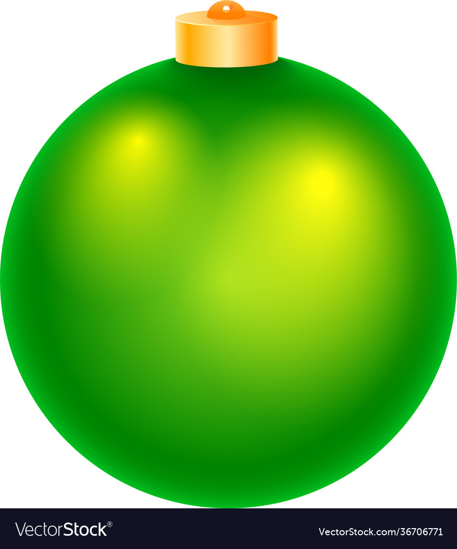 3d glossy bauble element in green color