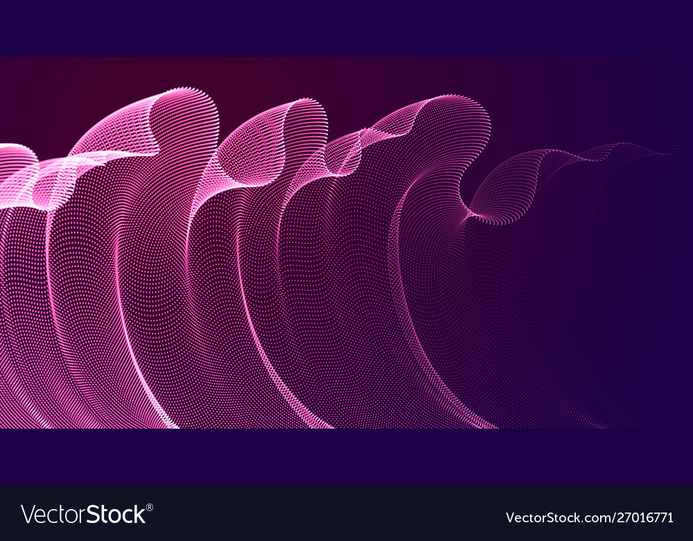 3d magic particles mesh array over dark vector image 3d magic particles mesh array over dark