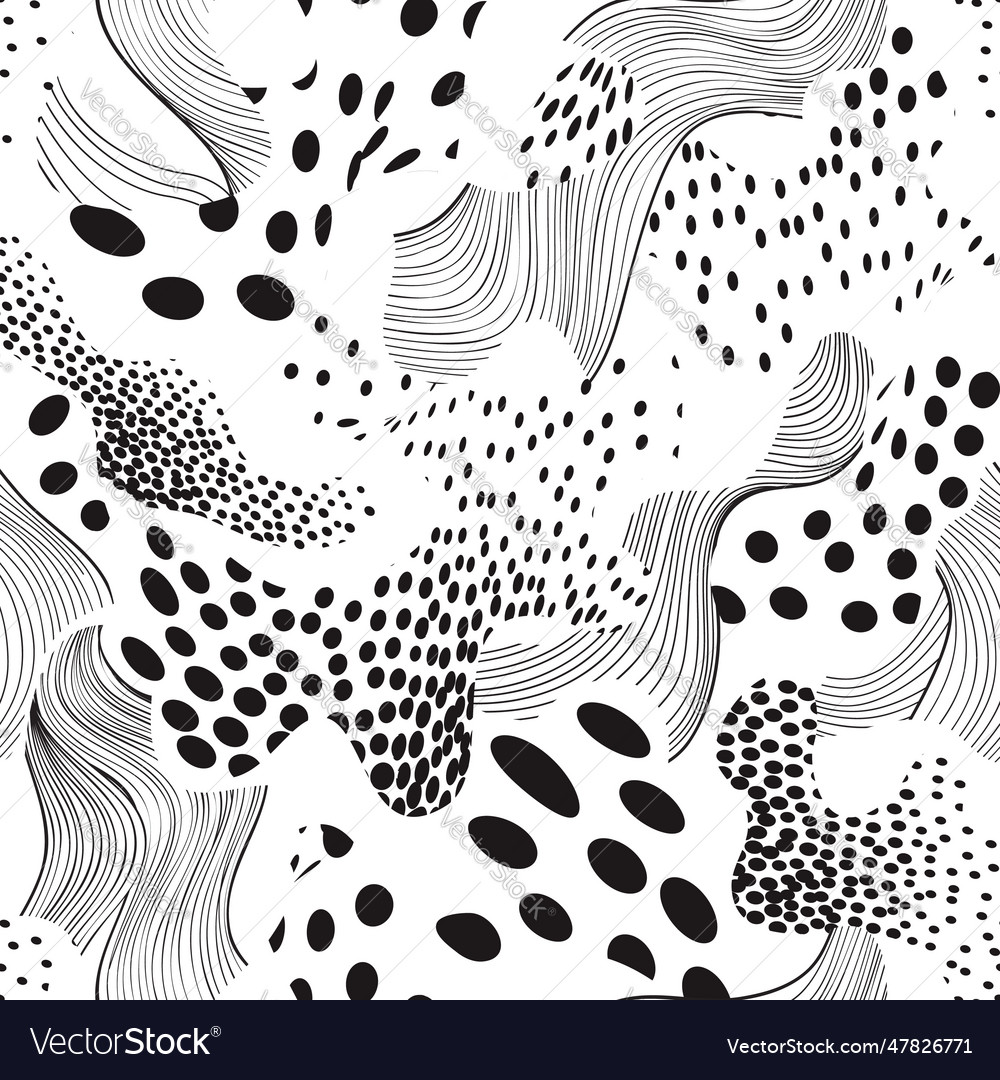 Abstract dotted seamless pattern with chaotic vector image Abstract dotted seamless pattern with chaotic