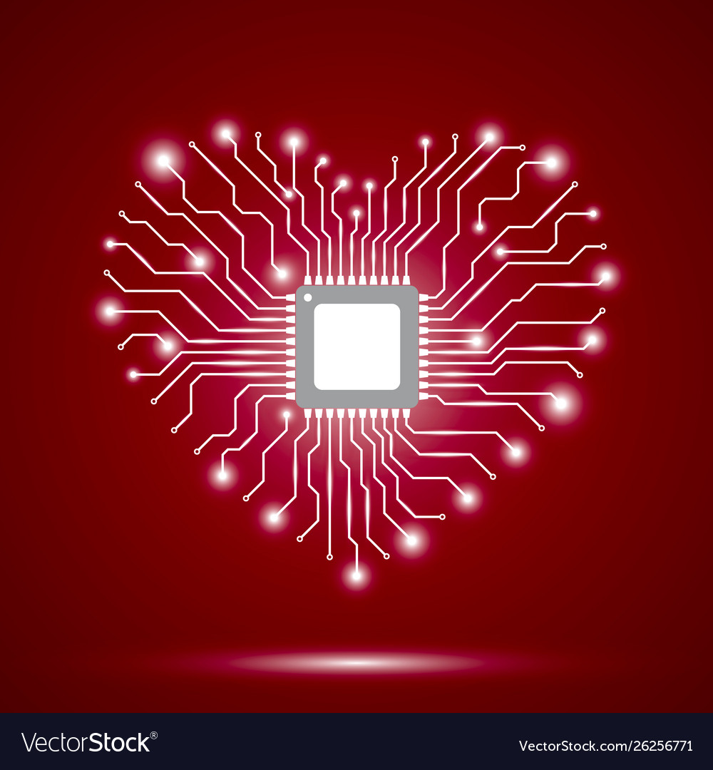 Abstract red background with shiny heart