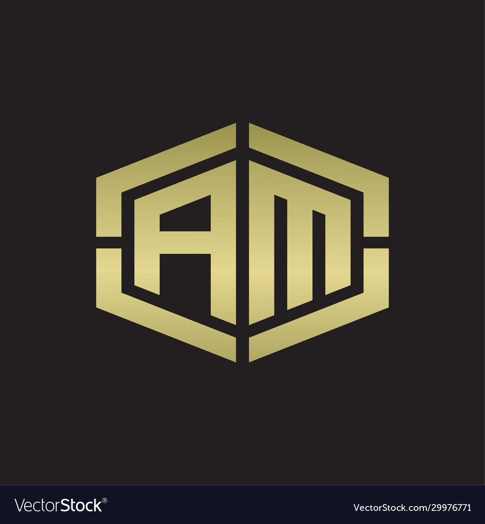 Am logo monogram with hexagon shape and piece