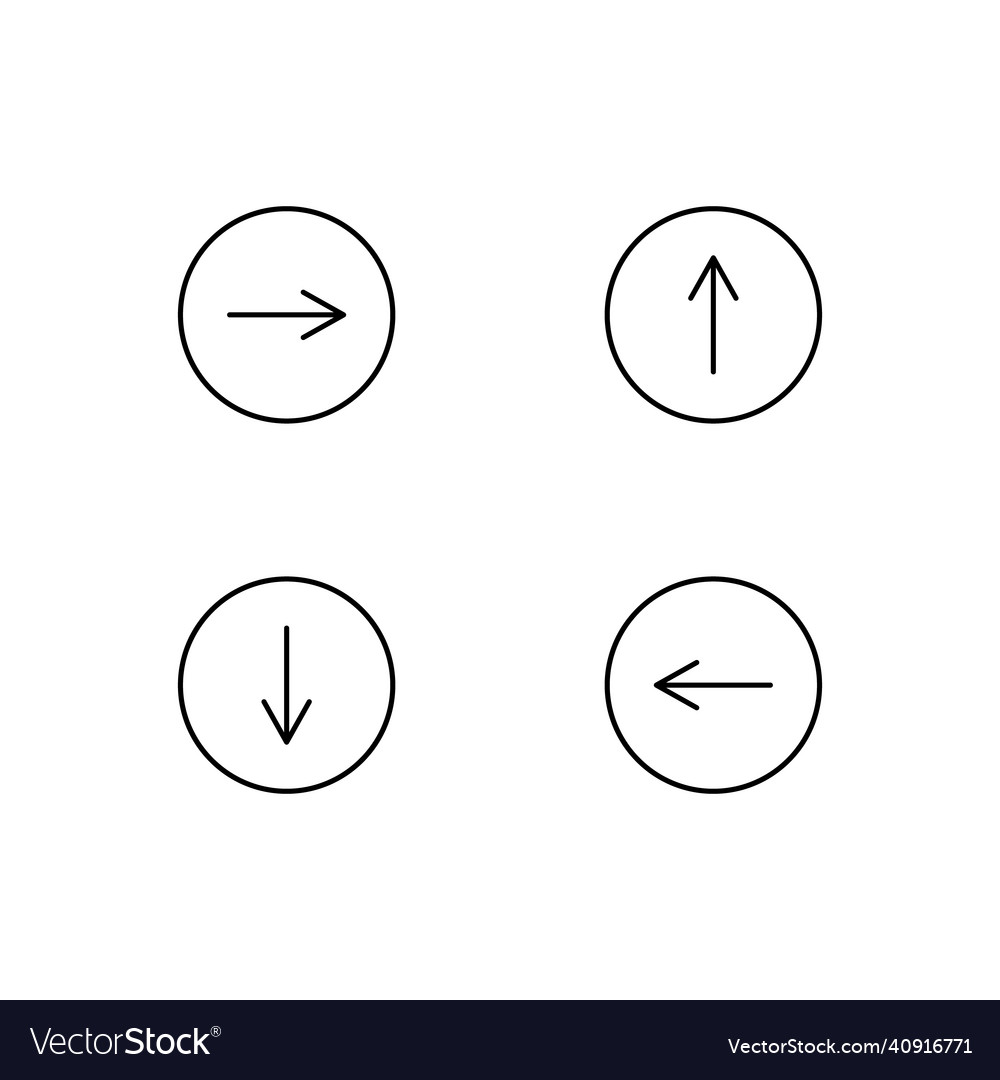 Arrow down up left right direction rounded vector image Arrow down up left right direction rounded