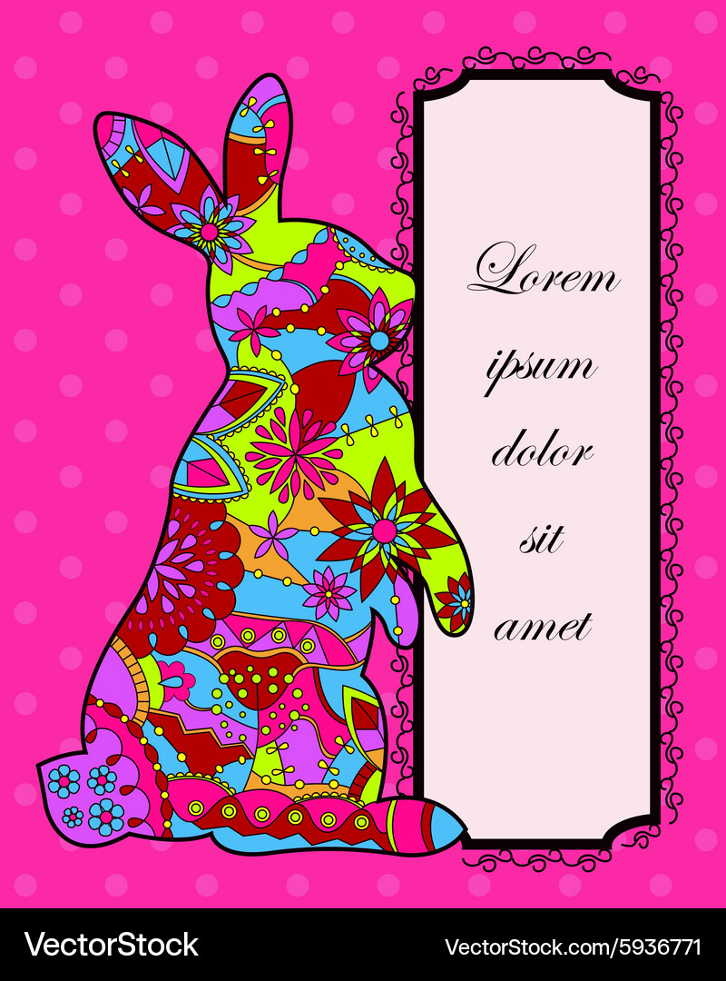 Background with easter rabbit Royalty Free Vector Image