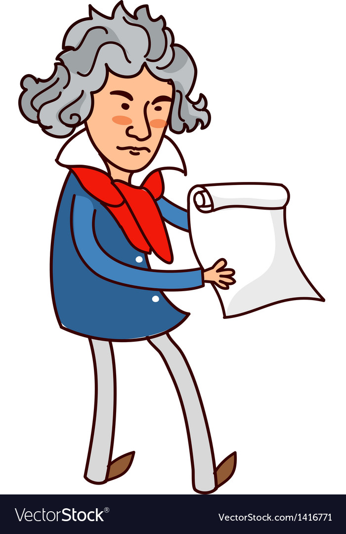 Classical man holding paper Royalty Free Vector Image