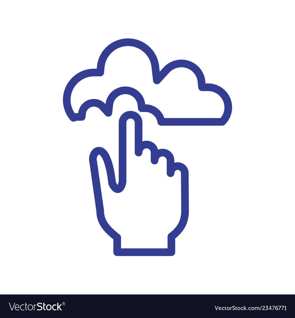 Cloud computing with hand pointer mouse Vector Image Cloud computing with hand pointer mouse