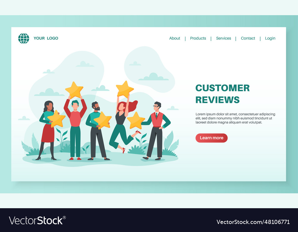 Customer reviews landing clients feedback rating Vector Image