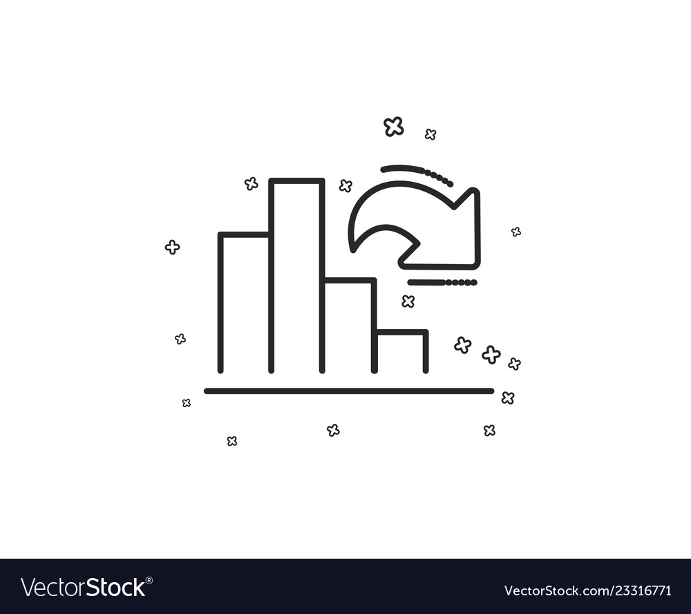 decreasing graph line icon