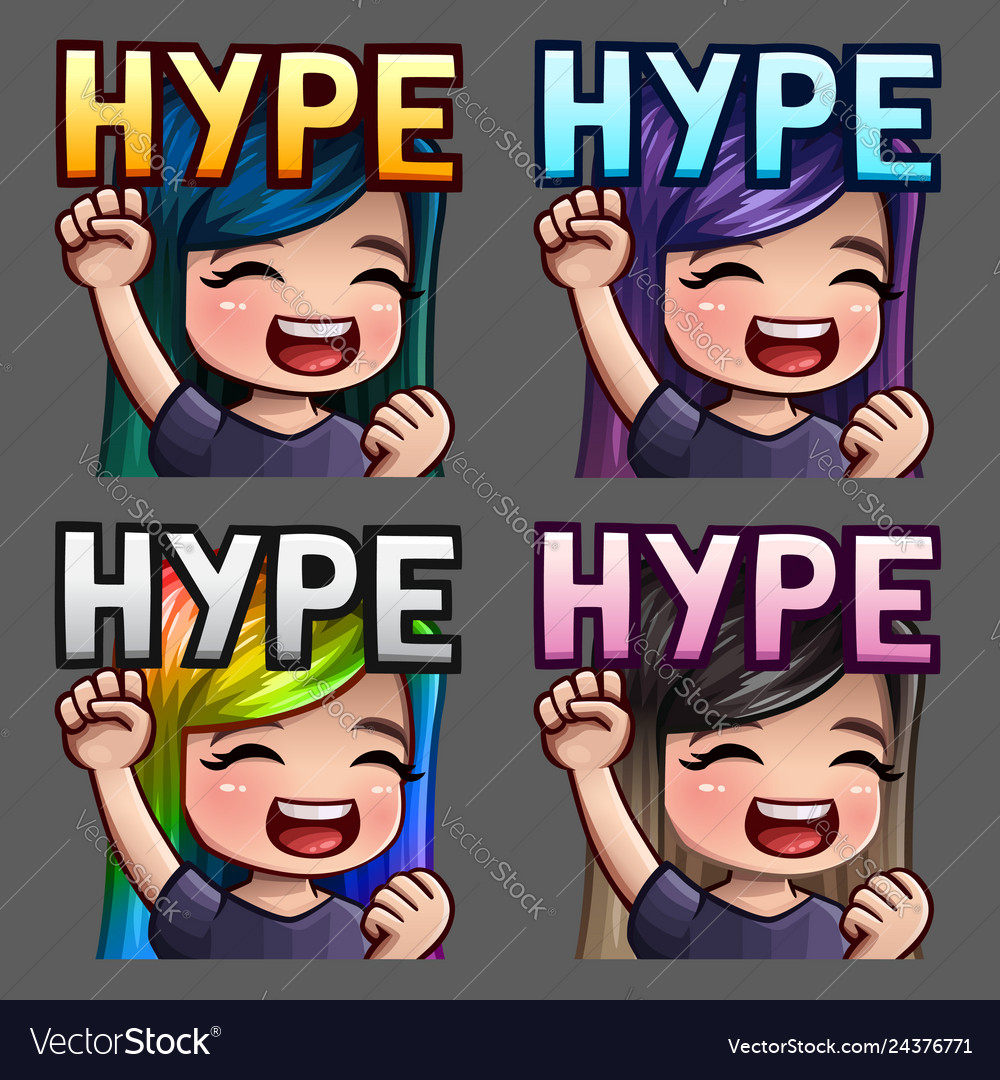 Emotion icons happy hype female