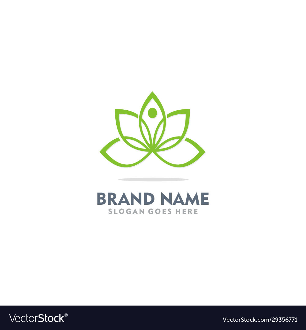 Green lotus flower beauty logo Royalty Free Vector Image