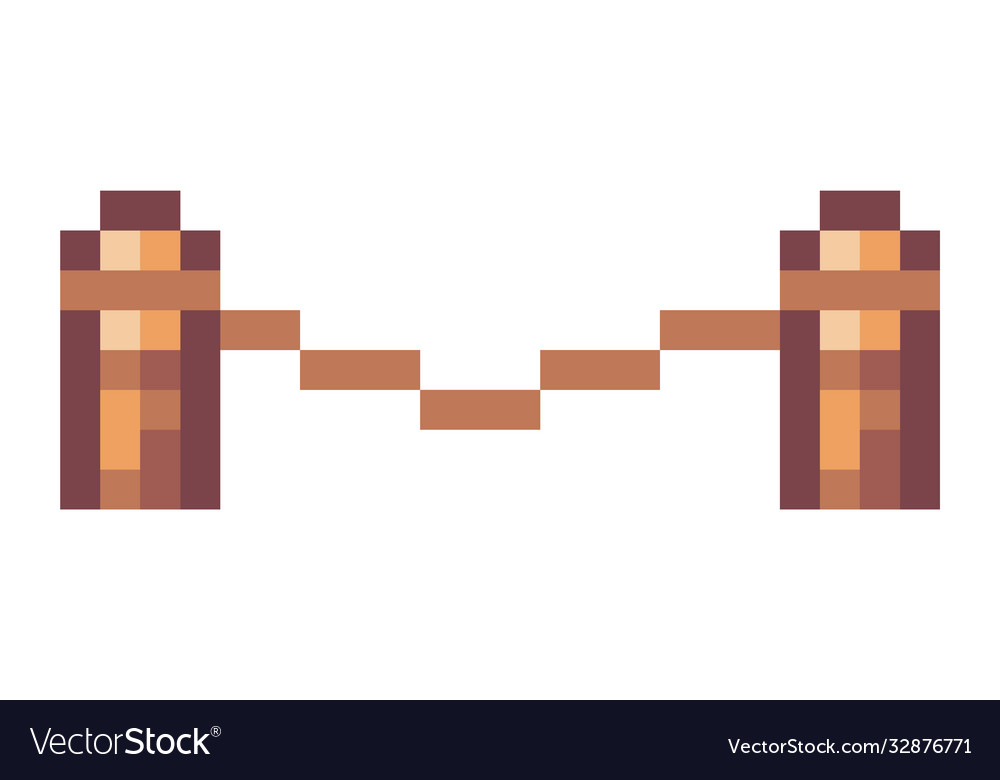 Obstacle barrier problem in pixel game element vector image Obstacle barrier problem in pixel game element