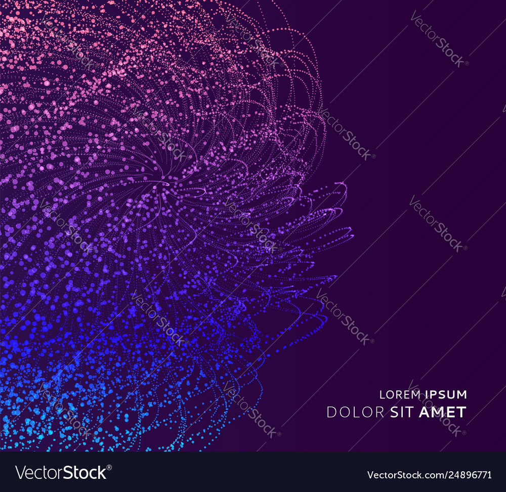 Point explode array dynamic emitted particles 3d vector image Point explode array dynamic emitted particles 3d
