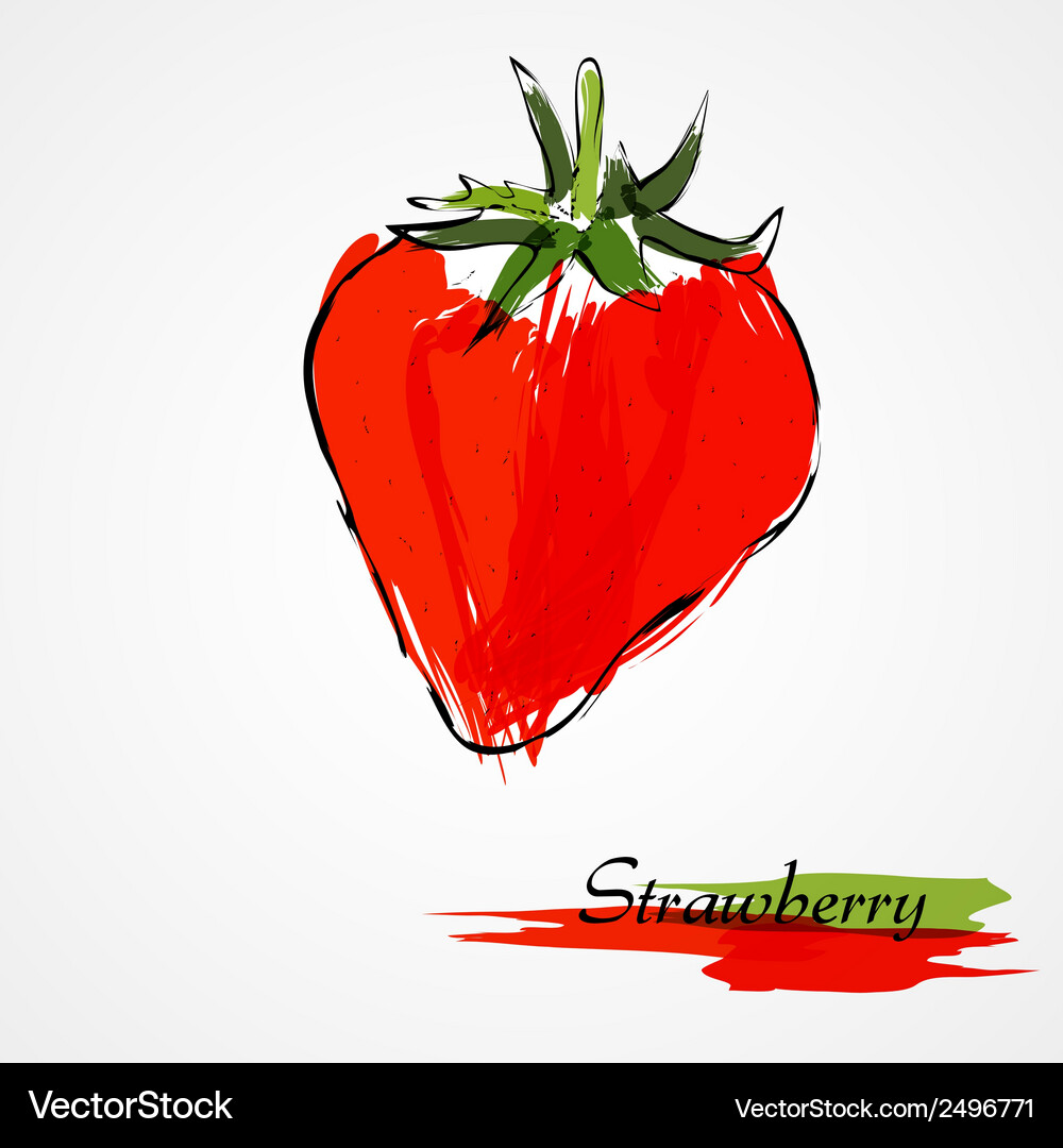 Red strawberry fruit Royalty Free Vector Image