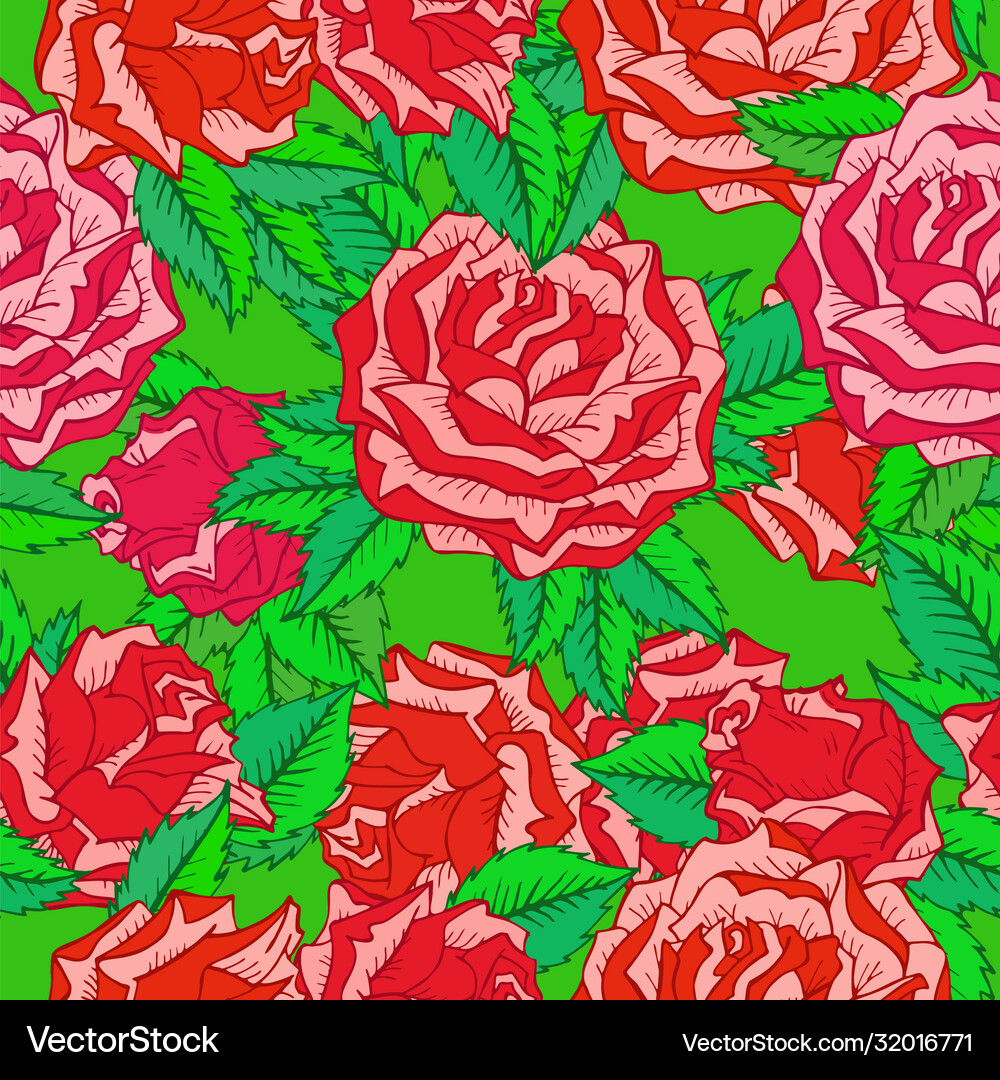 Seamless pattern with roses Royalty Free Vector Image