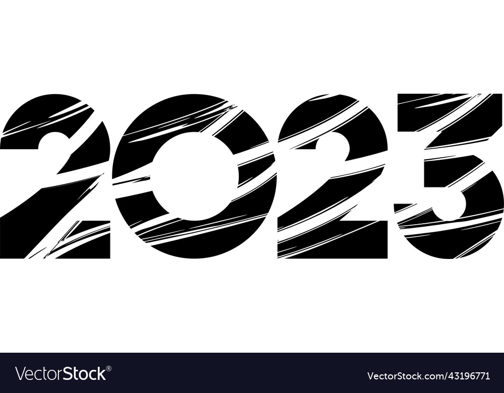 Shifted 2023 number design sliced pattern modern