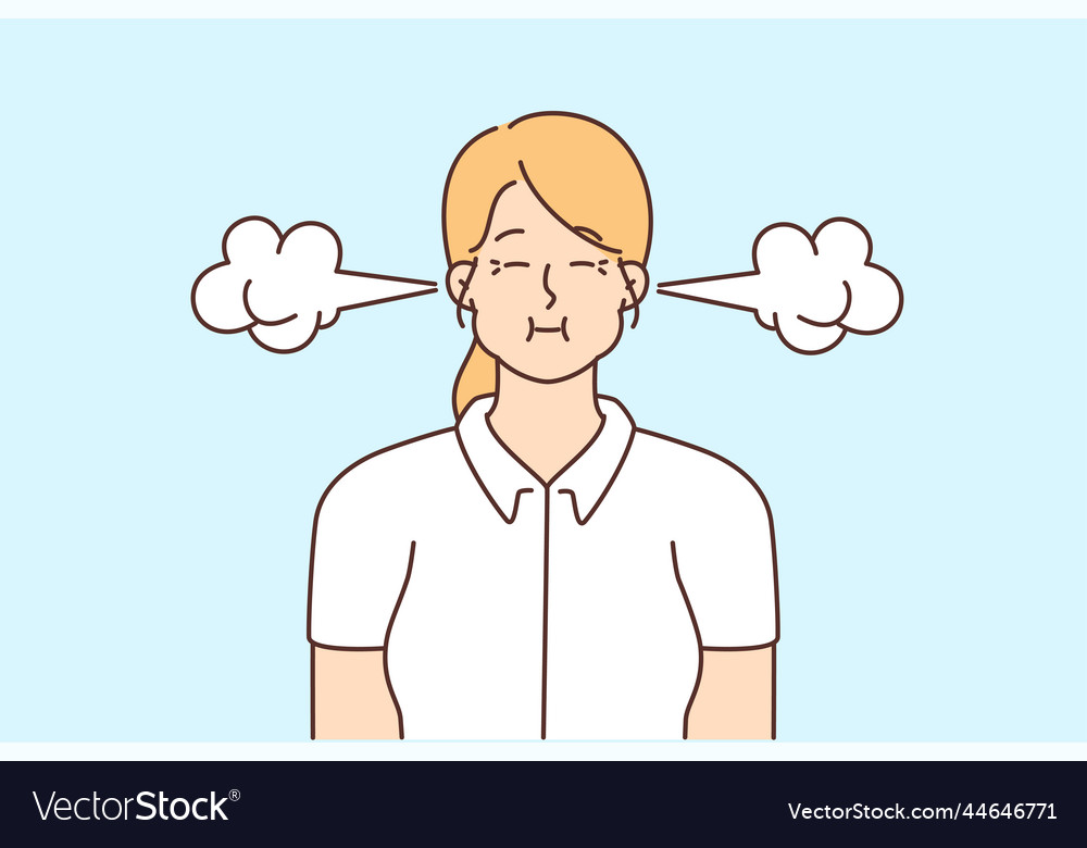 Stressful woman with smoke coming from ears