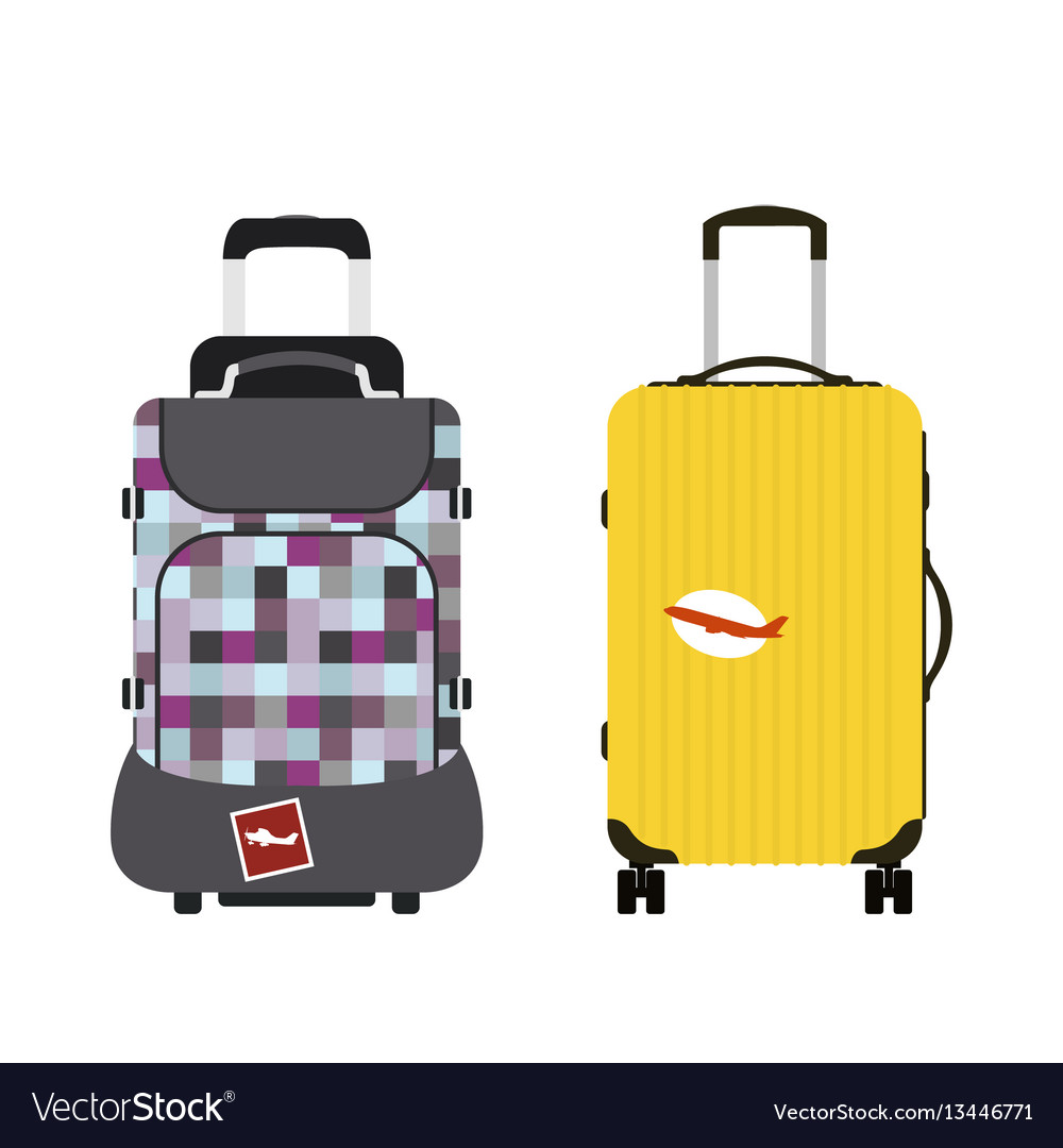 Travel tourism fashion baggage or luggage vacation vector image Travel tourism fashion baggage or luggage vacation