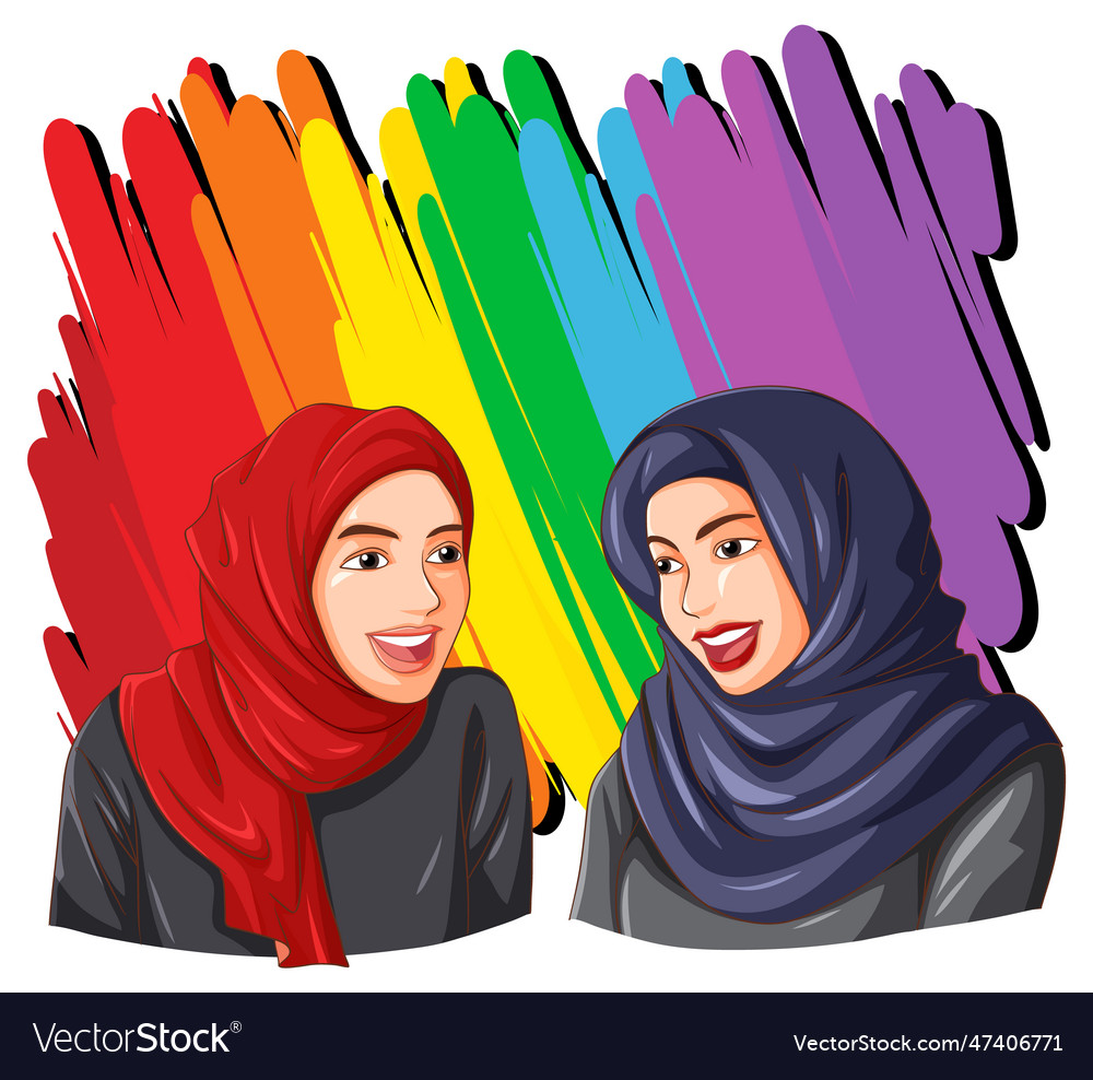 Premium Photo  A cartoon of a girl wearing a hijab and a blue scarf