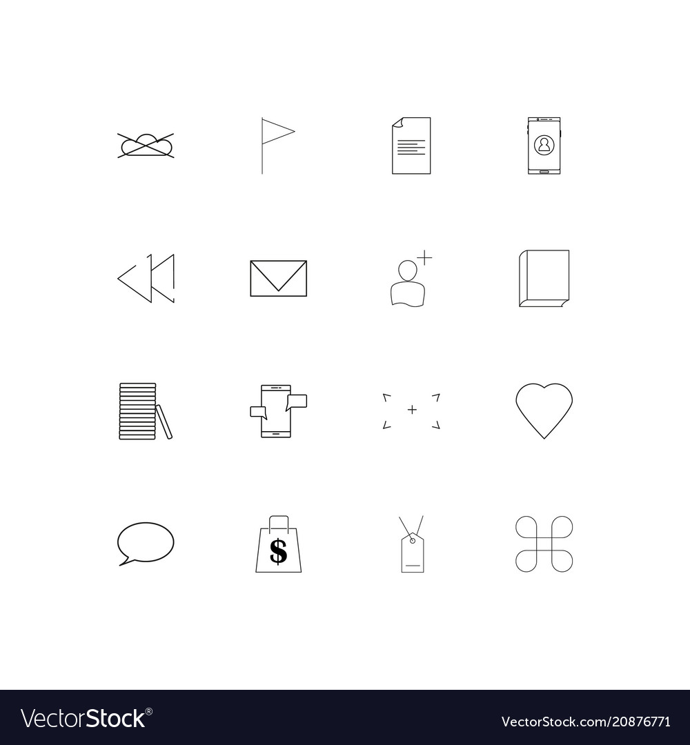 Web linear thin icons set outlined simple