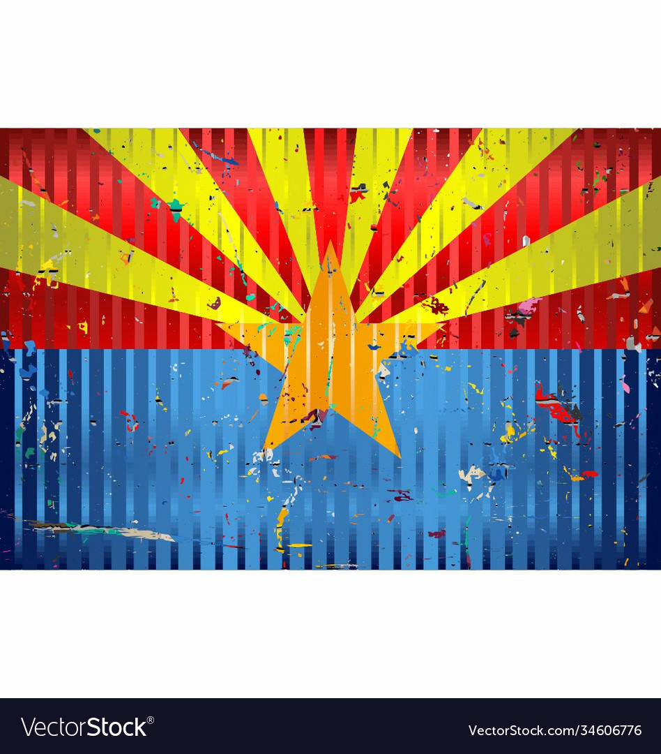 Arizona Flagge mit Farbflecken