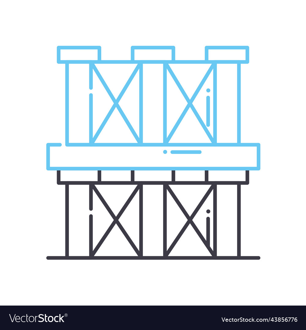 Building structure line icon outline symbol vector image Building structure line icon outline symbol