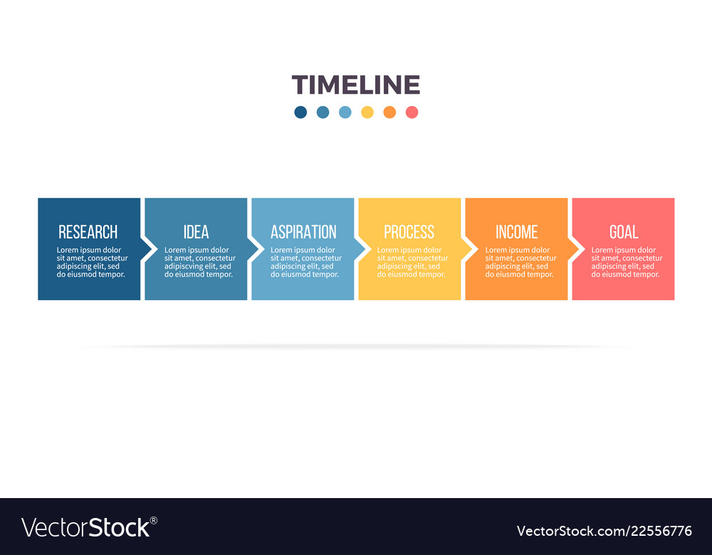 Business infographics timeline with 6 steps Vector Image