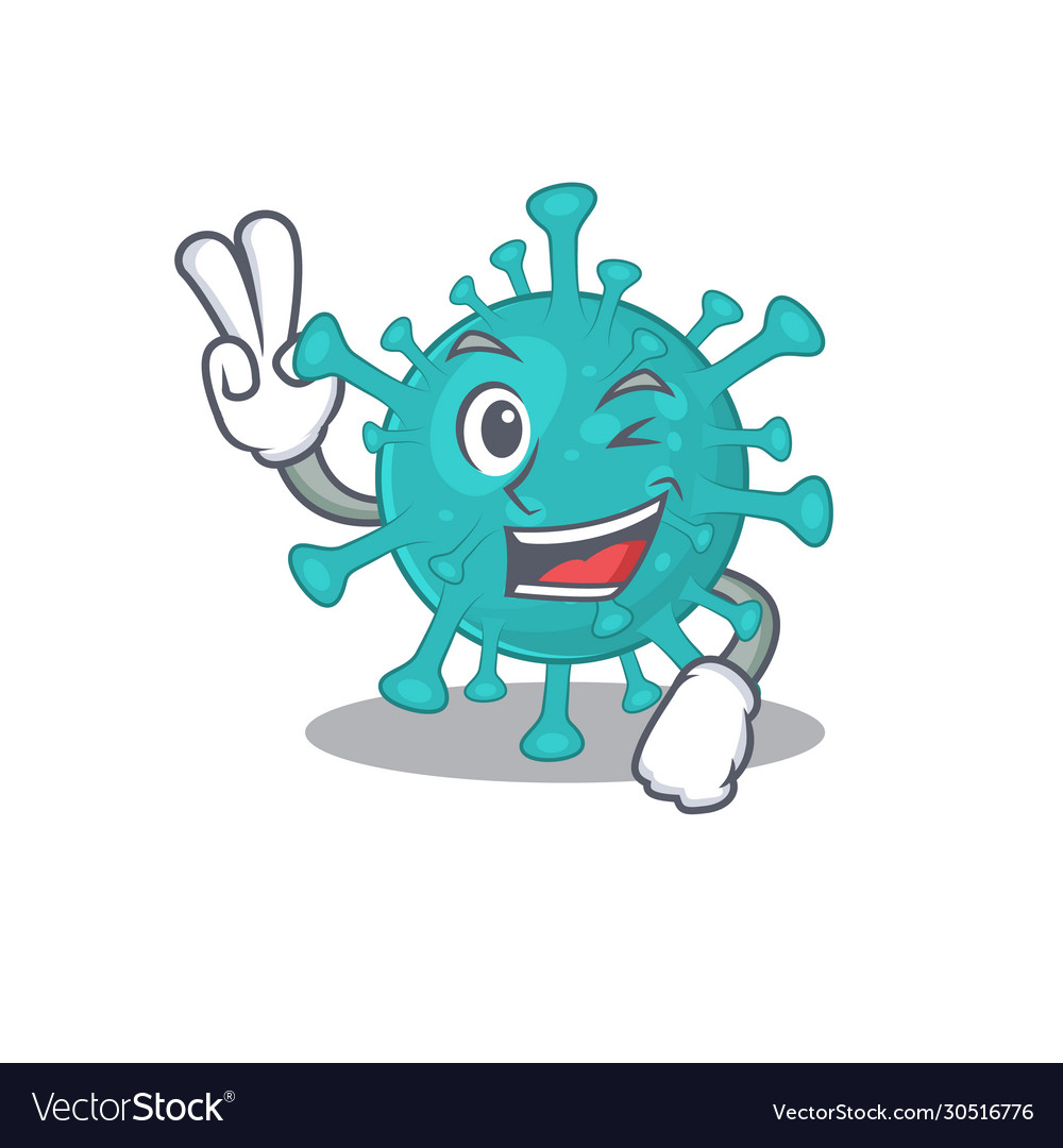 Cheerful corona zygote virus mascot design