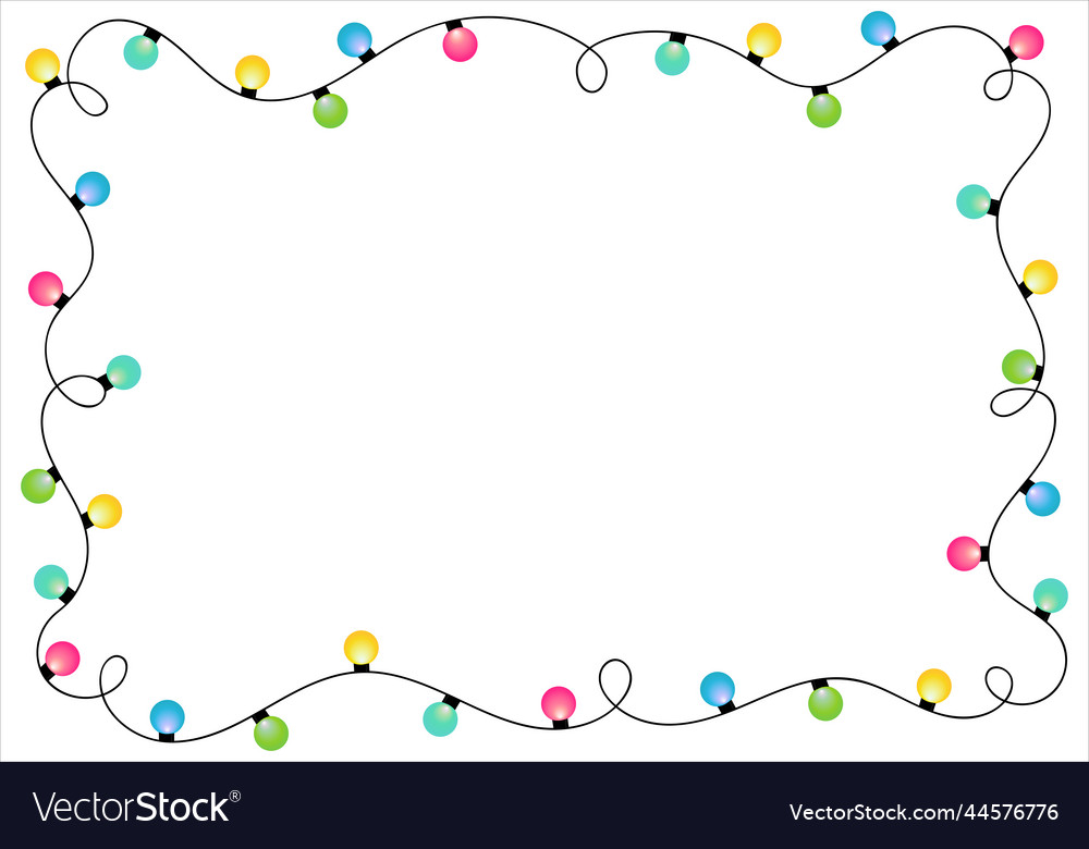 Christmas lights border Royalty Free Vector Image