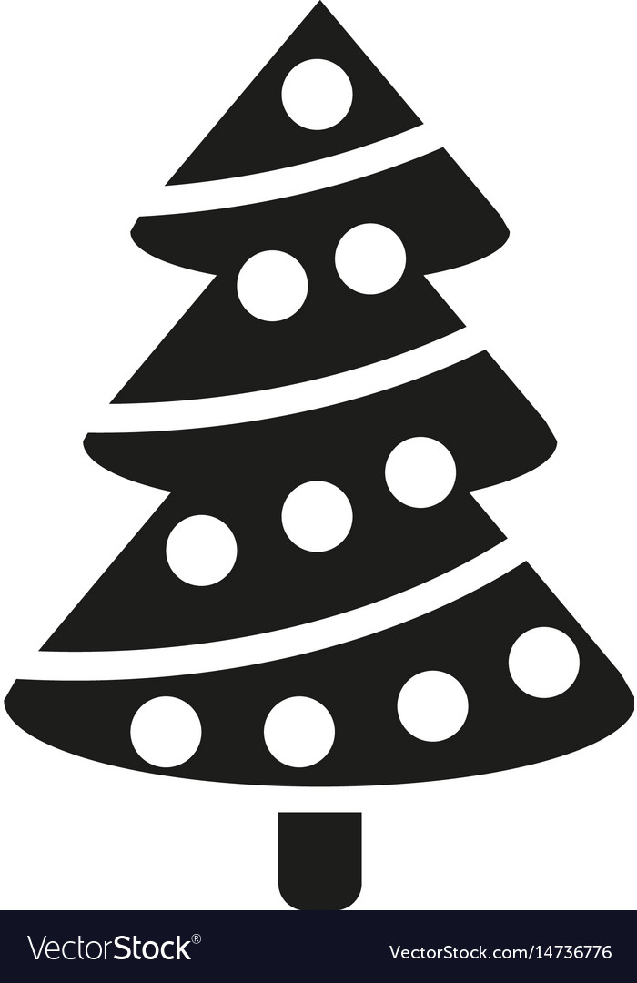 Christmas tree icon new year and xmas