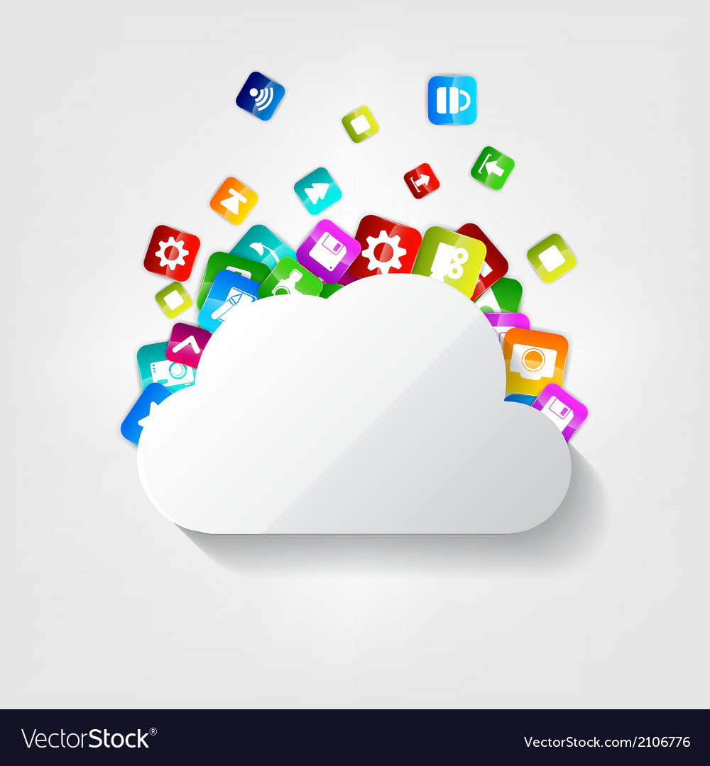 Cloud icon Application button Royalty Free Vector Image
