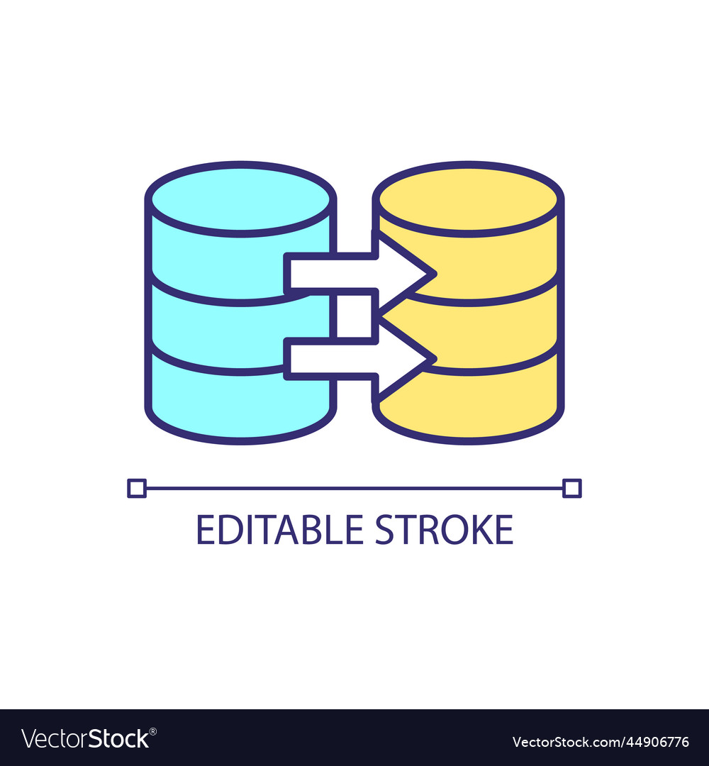 Database transfer rgb color icon